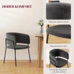 Matsalsstolar Köksstolar Grå av Sammet och Stål för Vardagsrum och Kök Set om 2 med Ryggstöd 57 x 53 x 73 cm