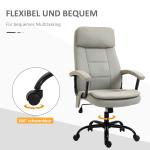 Ergonomisk Kontorsstol med Massage, Bekväm Skrivbordsstol med Vippfunktion, Avslappnande Arbetsstol för Hemmakontor, Beige
