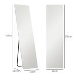Helfigursspegel Golvspegel Transparent av Glas för Sovrum Stående Spegel med LED Belysning 150 x 40 cm
