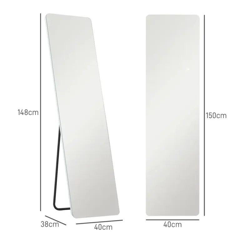 Helfigursspegel Golvspegel Transparent av Glas 150 x 40 cm