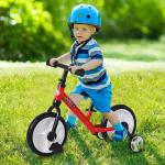 Barncykel Balanscykel med Träningshjul och Pedaler för 2-5 År Sitshöjd Justerbar PP Röd