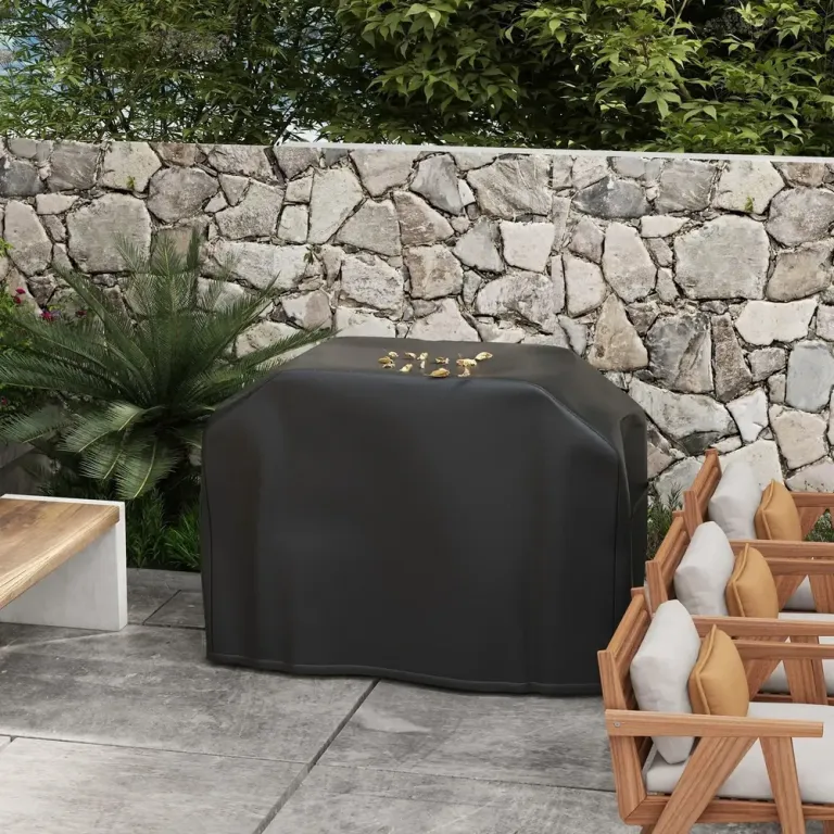 Grillskydd Bbq Överdrag Svart av Oxford 124 x 61 x 91 cm
