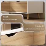 TV-Bänk TV-Skåp Lowboard med Låda Vit av Trä för Vardagsrum TV-Bord med 2 Hyllplan Längd 99 cm