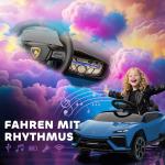 Elbil Barn 12V Blå Plast för Barn Sportbil med Fjärrkontroll och LED-Ljus Musikspelare och Dubbla Motorer Rolig Körning