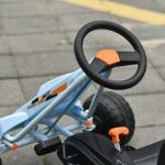 Go-Kart Pedalbil med Handbroms, Justerbart Säte, Pedal, Växel Framåt och Bakåt, Pedalfordon för Barn från 3 År, Ljusblå