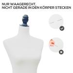 Skyltdocka Torso, Kläddocka för Fönster, Skum, Trä och Metall, Vit