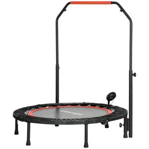 Ministudsmatta med Höjdjusterbart Handtag och LCD-skärm, Stål, Svart + Röd, Ø102 x 99–123 cm