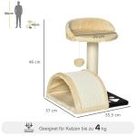 Kattträd Skrapstolpe Svart Plysch och Sisal för Små Katter Klösträd med Skrapstänger och Lekbollar 46 Cm