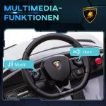 Licensierad Lamborghini Aventador Barnelbil, Gullwing-dörrar, Musik, Horn, för 3–5 År, Vit