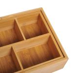 Förvaringslåda Utdragbar Organisatör Bambu Naturlig och Miljövänlig Förvaring Natur 24,6 X 17,6 X 7 Cm