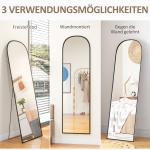 Fullängdsspegel, Modern Design, Svart, 50 x 1,5 x 161,5 cm