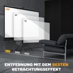 Projektorduk med Stativ och HD 4K-upplösning för Hemmabio Hållbar och Ergonomisk Svart Tyg och Metall 221 x 124 cm
