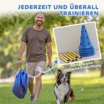 Agilityset för Hundar 3-delat med 6 Koner och 3 Hinder samt Transportväska Hållbar och Stabil Blå Plast för Hundträning och Motion