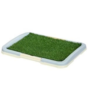 Valptoalett Hundtoalett Blå Grön av Konstgräs och Plast för Hundar Idealisk Lösning för Inomhus och Utomhusbruk 63 x 48,5 cm