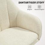 Kontorsstol Ergonomisk Beige Tyg för Skrivbord och Sminkbord Höj- och Sänkbar Bekväm Ryggstöd Snöflanelloptik