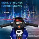 Elektrisk Barnmotorcykel med Ljus och Ljud, Laddningsbar, 3 km/h, Plast och Metall, Blå/Vit