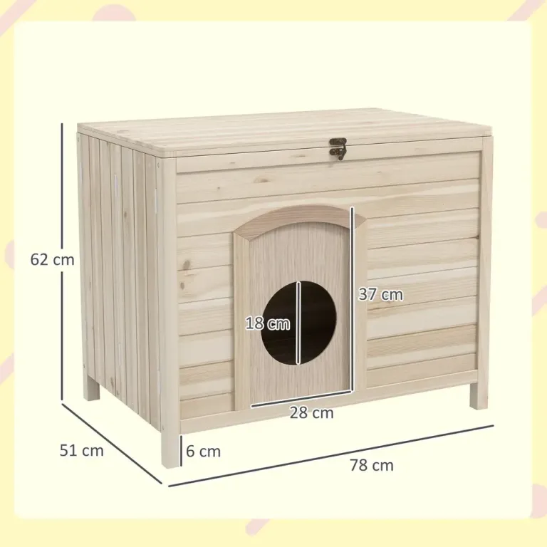 Smådjurshus Djurhus Natur av Trä för Katter 78 x 51 x 62 cm