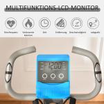 2-i-1 Motionscykel med Träningsband, Hopfällbar X-Bike med LCD-Display, Kompakt Träningscykel för Hemmafitness, Svart/Grå, 97 x 51 x 115 cm
