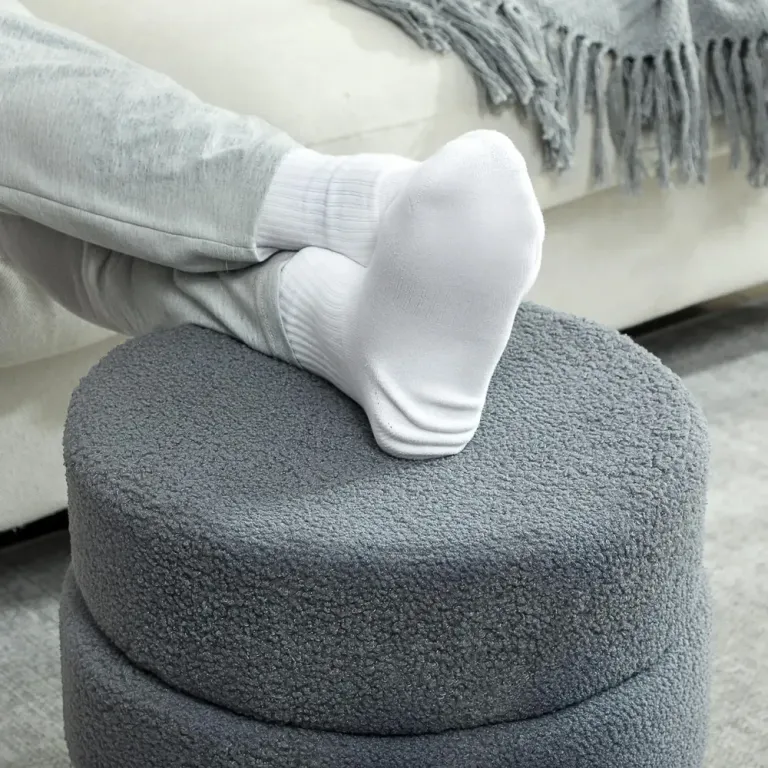 Rund Pall i Teddyfleece Upp till 120 kg Mörkgrå Ø40x45 cm