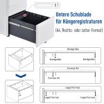 Rullcontainer Mobilt Arkivskåp 3 Lådor Kontorsskåp Stål Vit 39 X 48 X 59 Cm