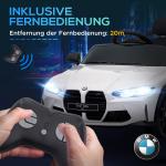 Elektrisk Barnbil BMW M4 med Ljud, Ljus och Fjärrkontroll, 3–5 km/h, för 3–5 År, Vit