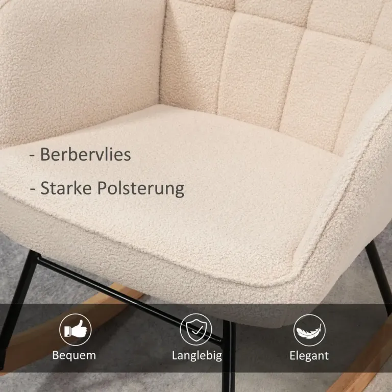 Gungstol i Berberfleece Relaxstol 71 x 92 x 101 cm