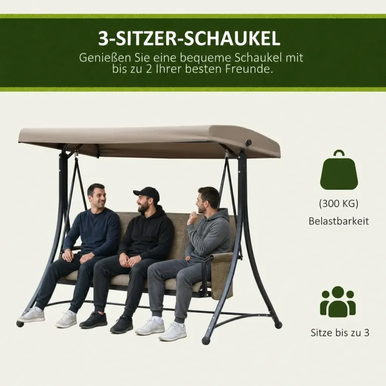 Hammock 3-Sits Brun 196 x 128 x 172 cm