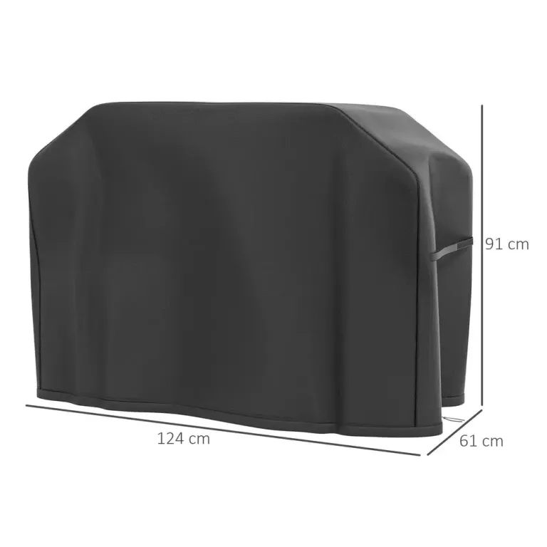 Grillskydd Bbq Överdrag Svart av Oxford 124 x 61 x 91 cm