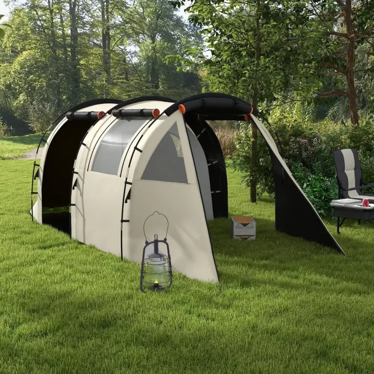 Tunneltält Campingtält Khaki av Polyester Familjetält för 5