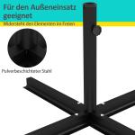 Parasollställ Korsställ Svart av Metall för Fribärande Paraply Robust Paraplyhållare för Trädgård Passar Ø38 till 48 mm 100 x 100 x 75 cm