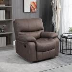 Stoppad Fåtölj med Fotstöd, Vilande Avkopplande Stol, Mikrofiberläderlook, Metallstruktur, Brun