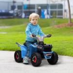 Elektrisk Fyrhjuling Barnfordon Blå av Plast för Barn 1,5-3 År Mini Elbil med Framåt och Backfunktion 6 V 2,5 km/h