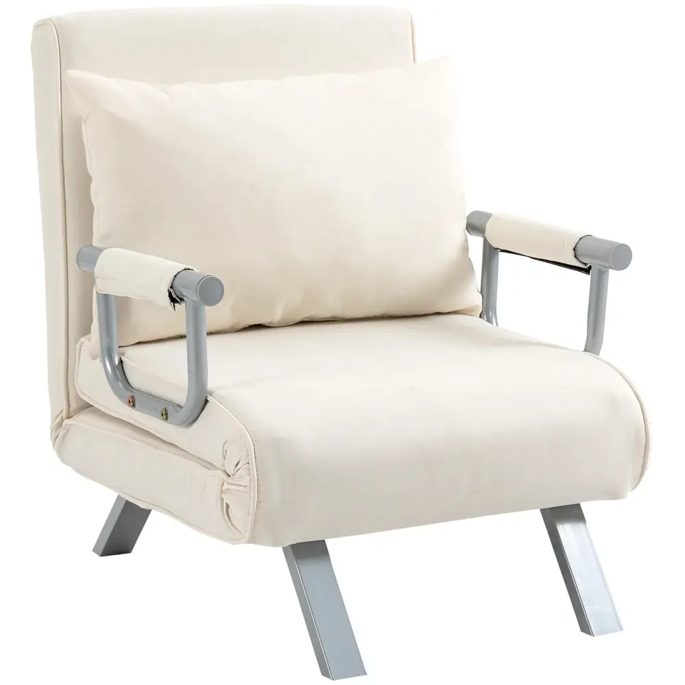 Bäddsoffa Schäslong Kräm av Polyester 65 x 69 x 80 Cm