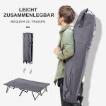 Campingsäng Tältsäng Hopfällbar Säng för 2 Personer Grå av Oxford Tyg och Stål för Camping Gästsäng med Väska 193 x 125 x 40 cm