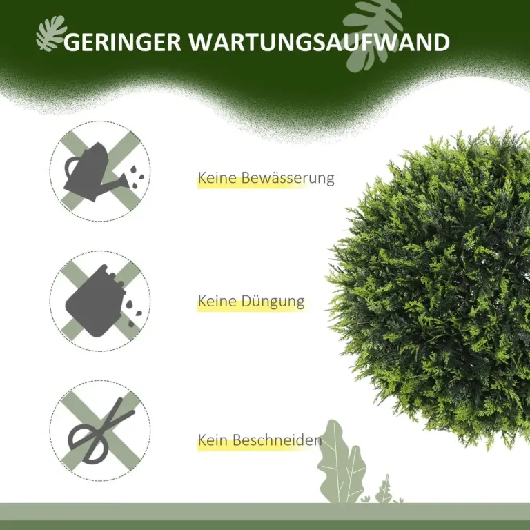 Konstgjord Växt Ceder Set 2 Krukväxter Grön 45 cm