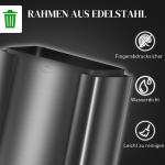 Papperskorg med 3 x 20 L Fack, Deodorantlock, Fingeravtryckssäker, Mjukstängd, Svart