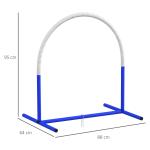 Agility Träningsset Hundsport Vit av PE och ABS för Hundar Set om 4 med Rosetter och Bärväska Bärbar 88 x 64 x 95 cm