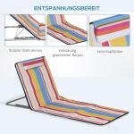 Strandmatta Strandstolar Set med 2 Flerfärgad av Stål och Tyg för Strand och Pool Hopfällbar Madrass med Kuddar 134 x 48 x 43 cm