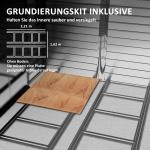 Verktygsbod Trädgårdsbod Teak av Galvaniserat Stål för Trädgård Väderbeständigt Skjul med Skjutdörr 4,4 m² 240 x 206 x 198 cm
