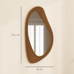 Väggspegel Fönsterdesign Naturfärgad Trä för Vardagsrum Rustik Hängspegel med Träram 91x45x3 cm