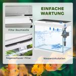 Akvarium Fisktank med Filtersystem Vit av Glas för Tropiska Fiskar Kompakt Akvarium med LED Belysning 17 L