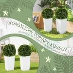 Konstväxt Eukalyptus 2-pack Grön Plast för Inomhus och Utomhus Konstgjord Växt Boll med UV-skydd i Kruka 65 cm