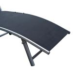 Solstol Trädgårdsstol Svart Metall och Tyg för Strand och Terrass Hopfällbar med Kuddar 137 X 63,5 X 100,5 Cm