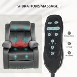 TV-Stol Liggfåtölj Elektrisk med Ståhjälp Mörkgrå av Tyg för Vardagsrum Massagefåtölj med Värme och Fjärrkontroll