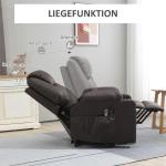 TV-Fåtölj Massagestol Brun av Tyg och Skum för Avkoppling Stol med Ståhjälp och 8 Massagepunkter Timer 88 x 99 x 106 cm
