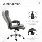 Ergonomisk Kontorsstol med Vippfunktion, Höj- och Sänkbar Skrivbordsstol i Tyg, Bekväm Arbetsstol för Hemmakontor, Grå, 110-119 cm