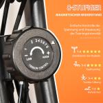 2-i-1 Motionscykel med Träningsband, Hopfällbar Fitnesscykel med Ryggstöd och LCD-Display, Effektiv Helkroppsträning Hemma, Svart