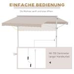Fristående Dubbelmarkis med Vev Flexibelt Solskydd 2 Sidor Stabil Stålram UV-Skyddande Väv Beige 3 X 3 M