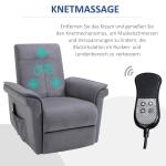 Elektrisk Fåtölj med Uppresningshjälp, Bekväm TV-Stol med Liggfunktion, Mjukt Tyg med Linnekänsla, Grå, 86 x 95 x 106 cm