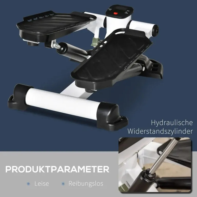 Mini-Stepper med LCD-Display och Halkfria Pedaler, Svart